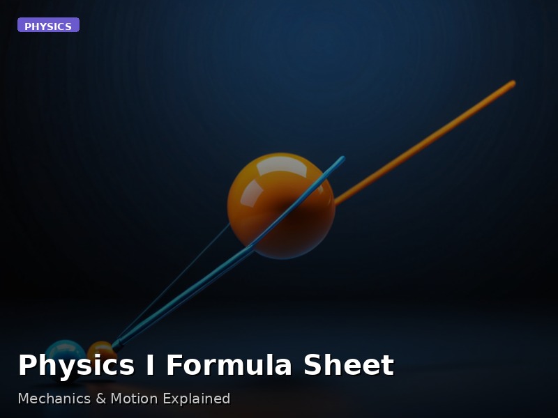 Physics I: Mechanics Sheet
